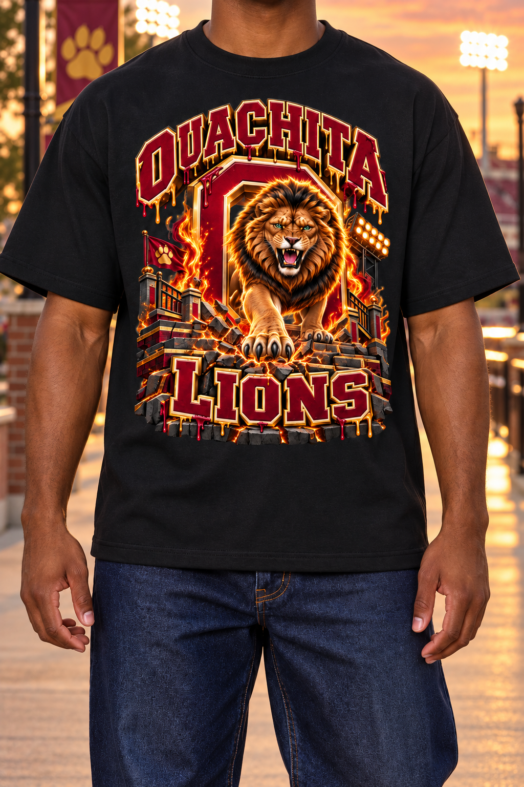 Alumni & Legacy Collection™ Ouachita Lions Oversized Graphic T-Shirt - Unisex