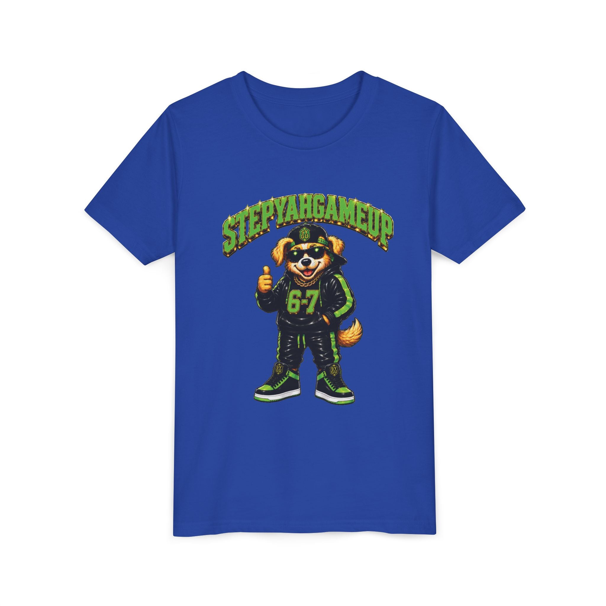 StepYahGameUp — SYGU Dog | 6-7 Green Edition | Unisex Youth Tee