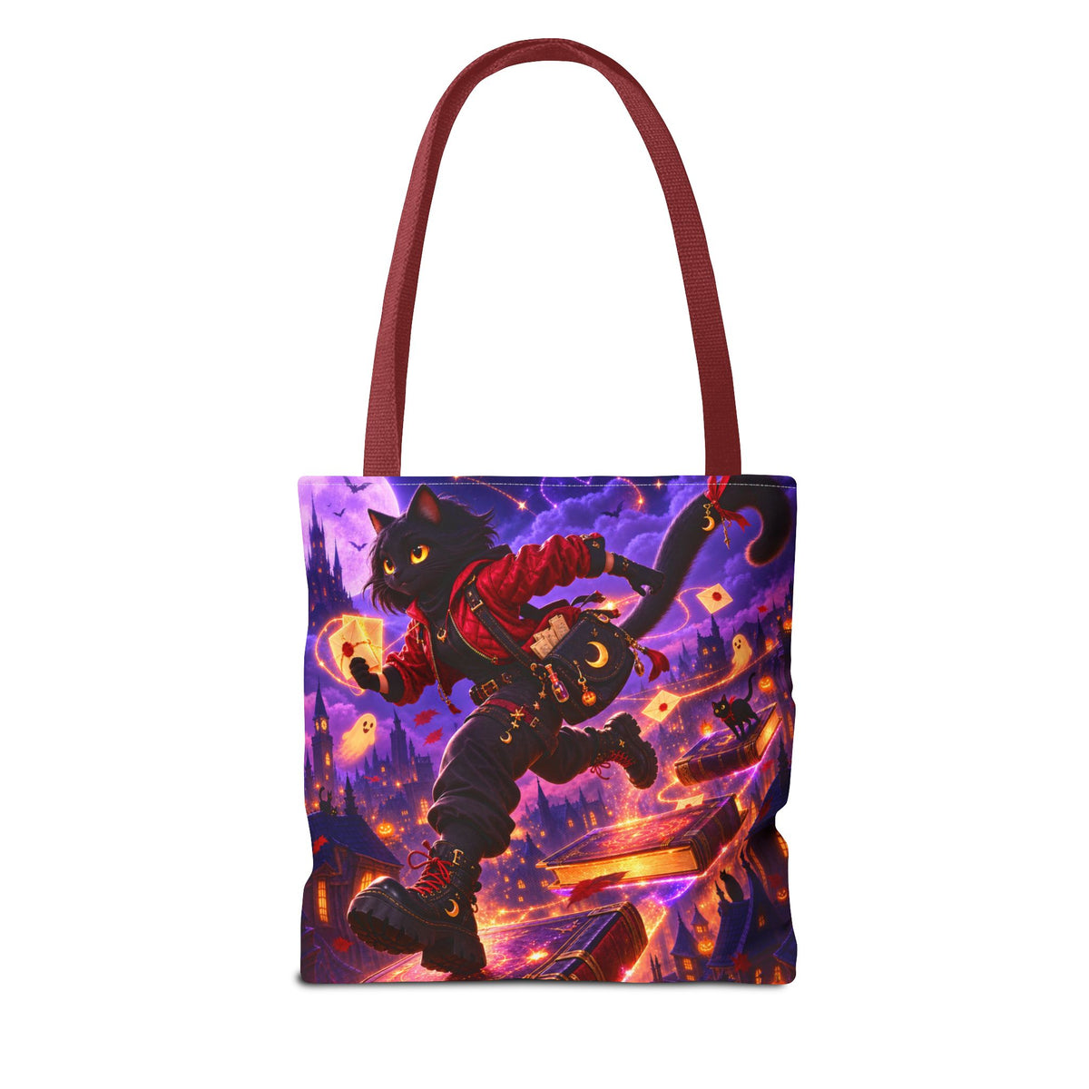 Halloween Tote Bag — Black Cat Spell Runner