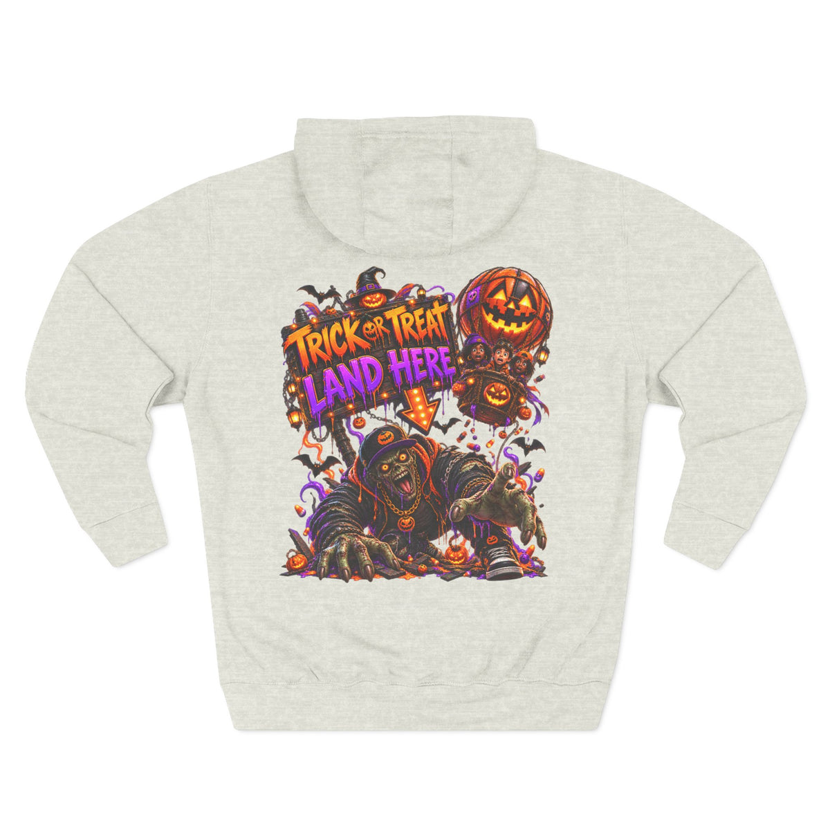 Wrong Place to Land — Candy Corn Sky Captain Halloween Hoodie | Adult Unisex