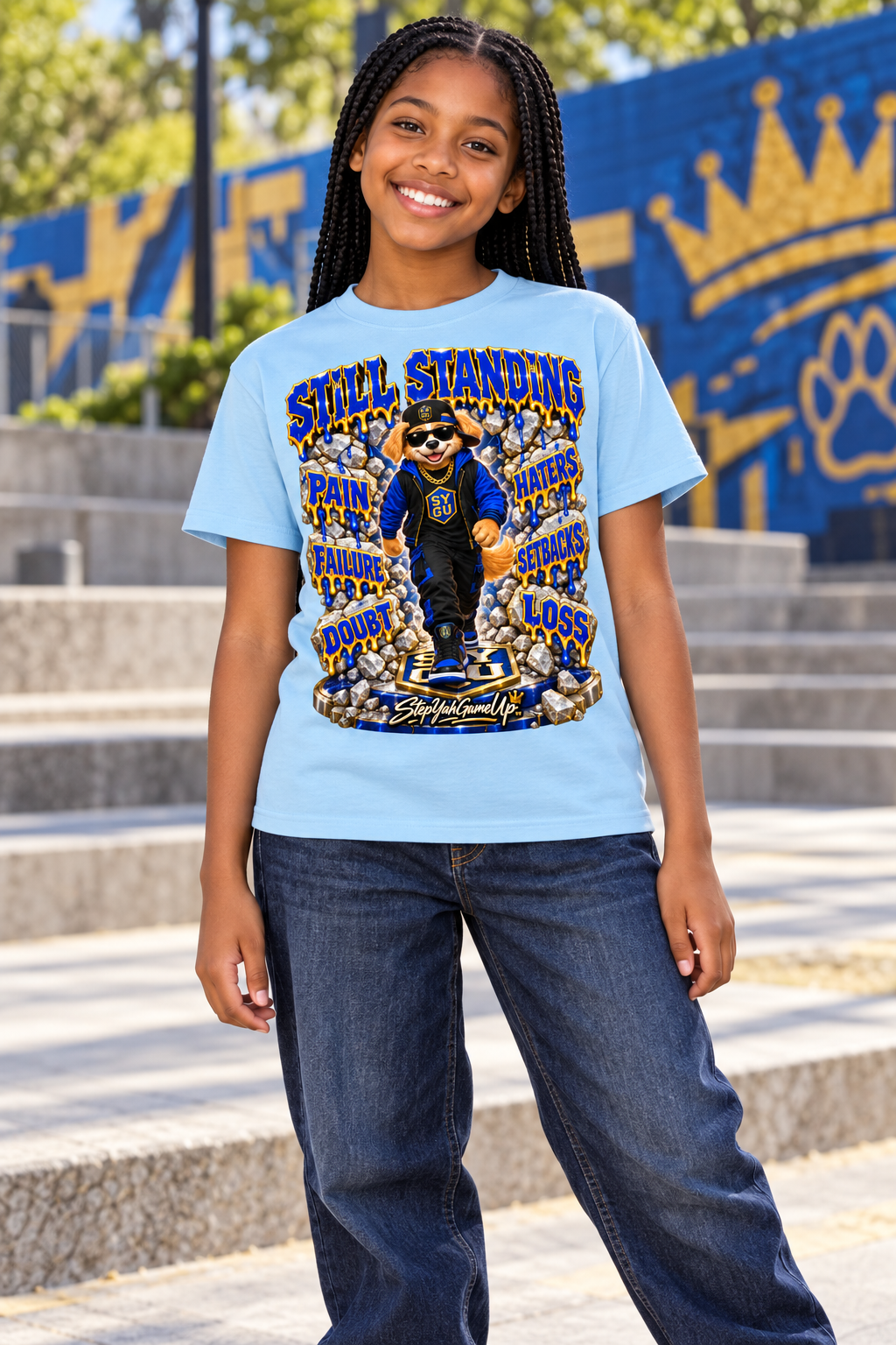 StepYahGameUp™ Still Standing Graphic T-Shirt - Youth Unisex Tee