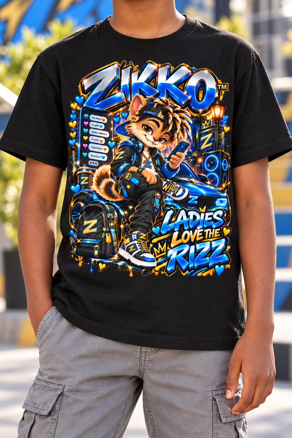 Own Your Vibe™ Zikko™ Ladies Love the Rizz Graphic T-Shirt - Youth Unisex Tee