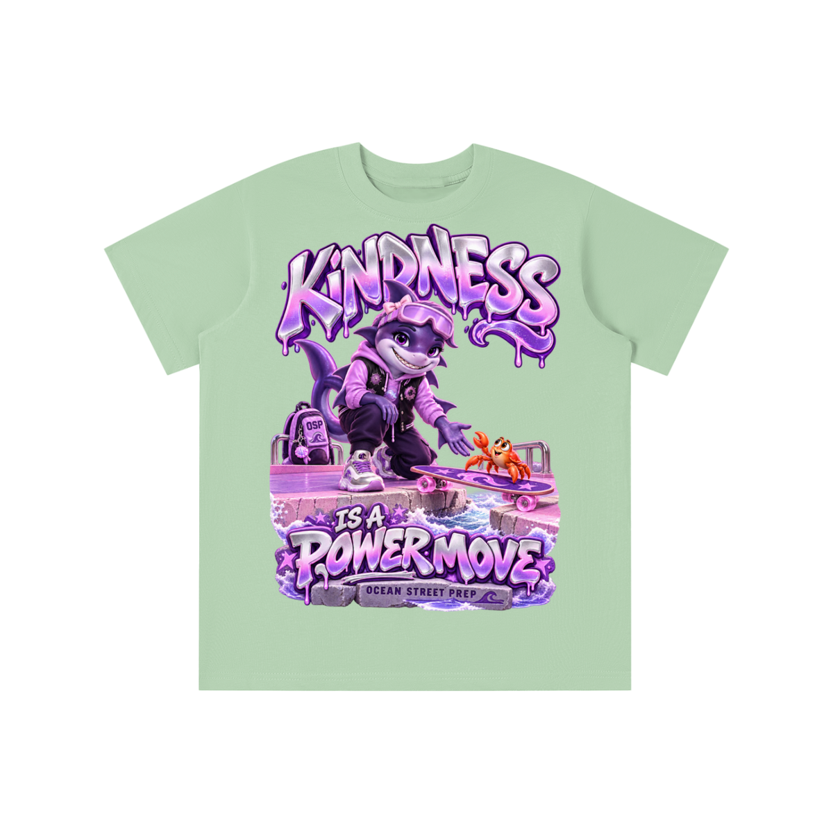 Ocean Street Prep™ Lil Violet Kindness Is a Power Move Graphic T-Shirt - Youth Unisex Tee