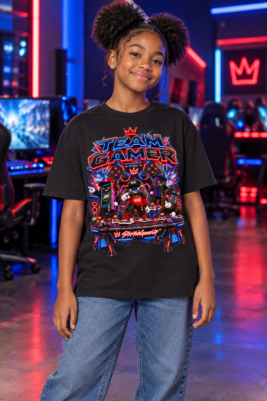 StepYahGameUp™ Team Gamer Graphic T-Shirt - Youth Unisex Tee