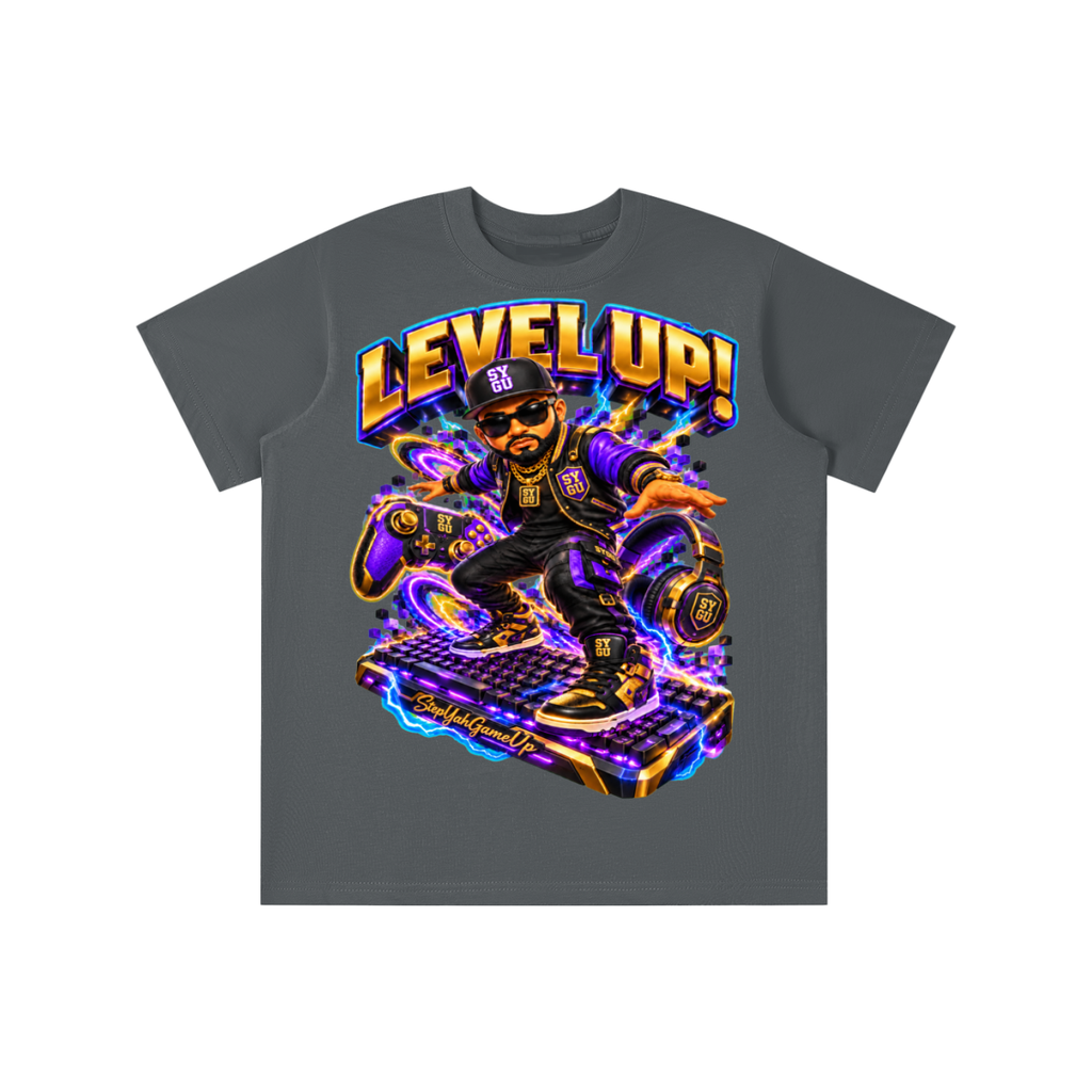 StepYahGameUp Gamer Graphic T-Shirt - Level Up! - Youth Unisex Tee