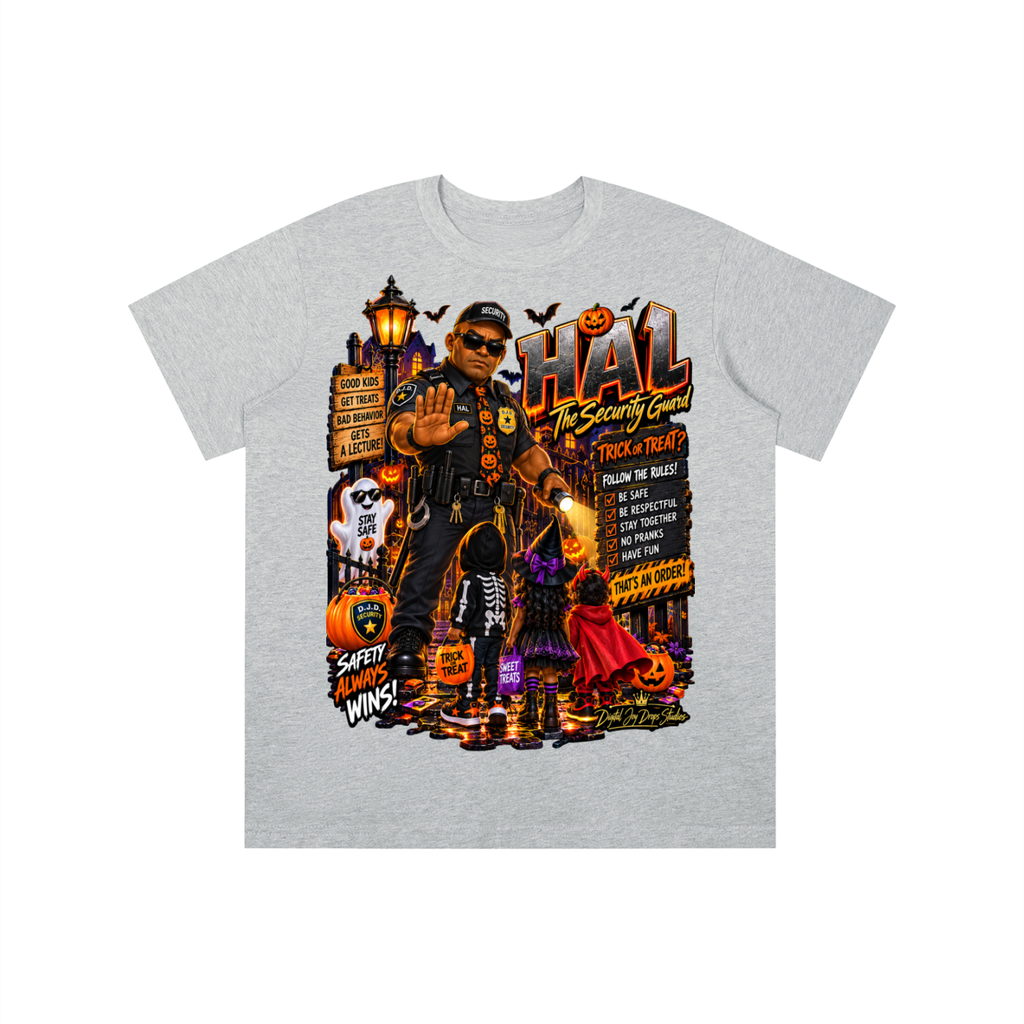 Halloween Security Guard Graphic T-Shirt - HAL the Security Guard - Youth Unisex Tee