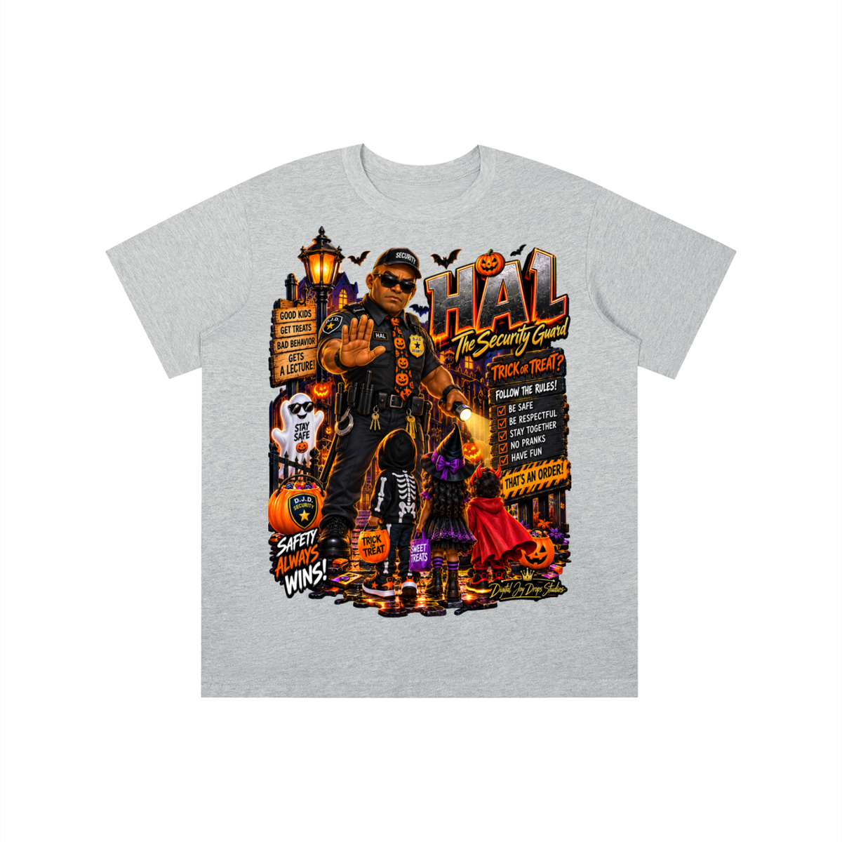 Halloween Security Guard Graphic T-Shirt - HAL the Security Guard - Youth Unisex Tee