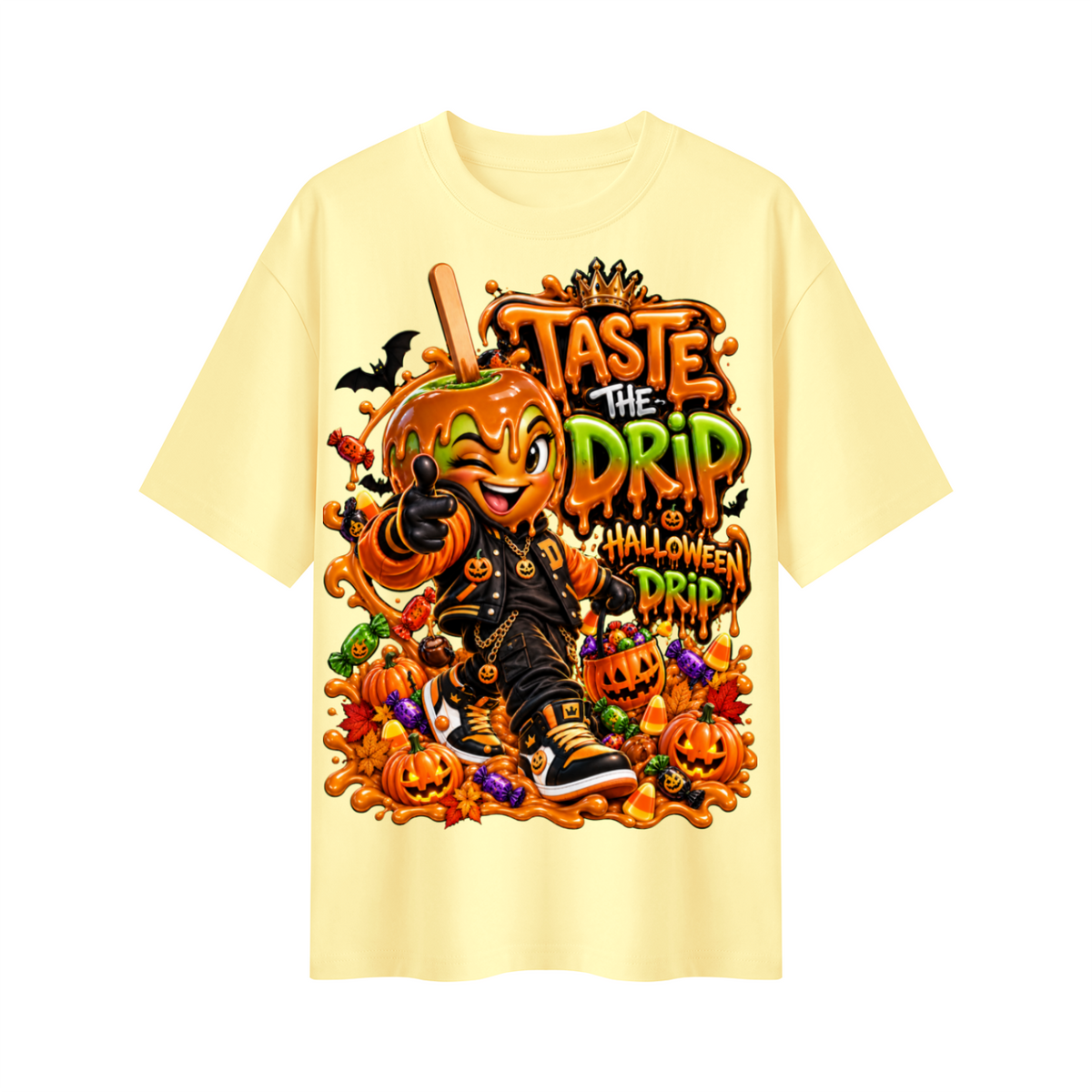 Halloween Candy Apple  Oversized Graphic T-Shirt - Taste the Drip - Unisex