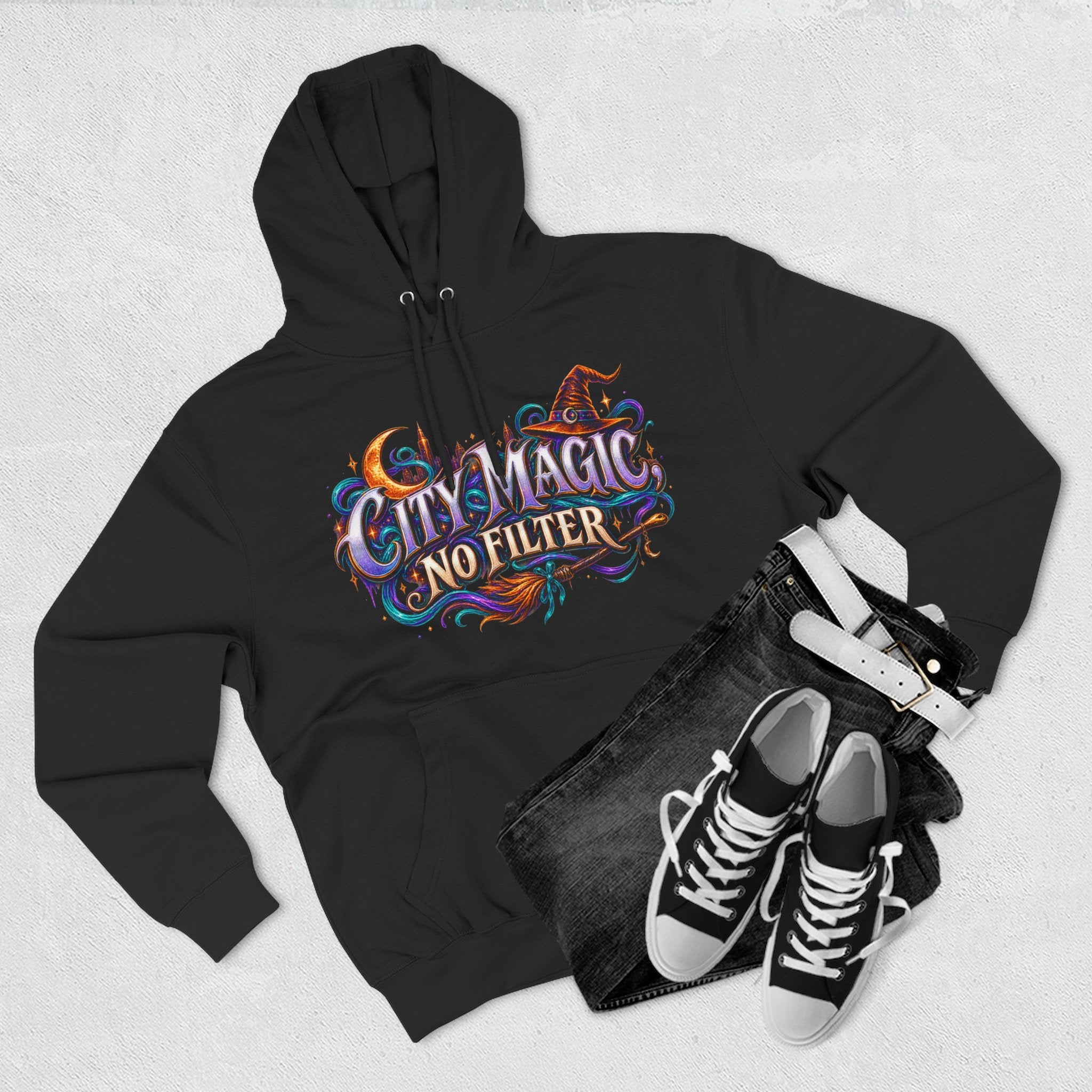 City Magic, No Filter — Urban Witch Halloween Hoodie | Adult Unisex