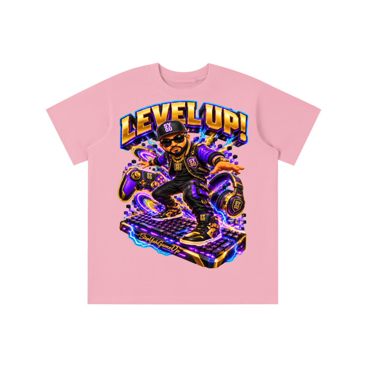 StepYahGameUp Gamer Graphic T-Shirt - Level Up! - Youth Unisex Tee
