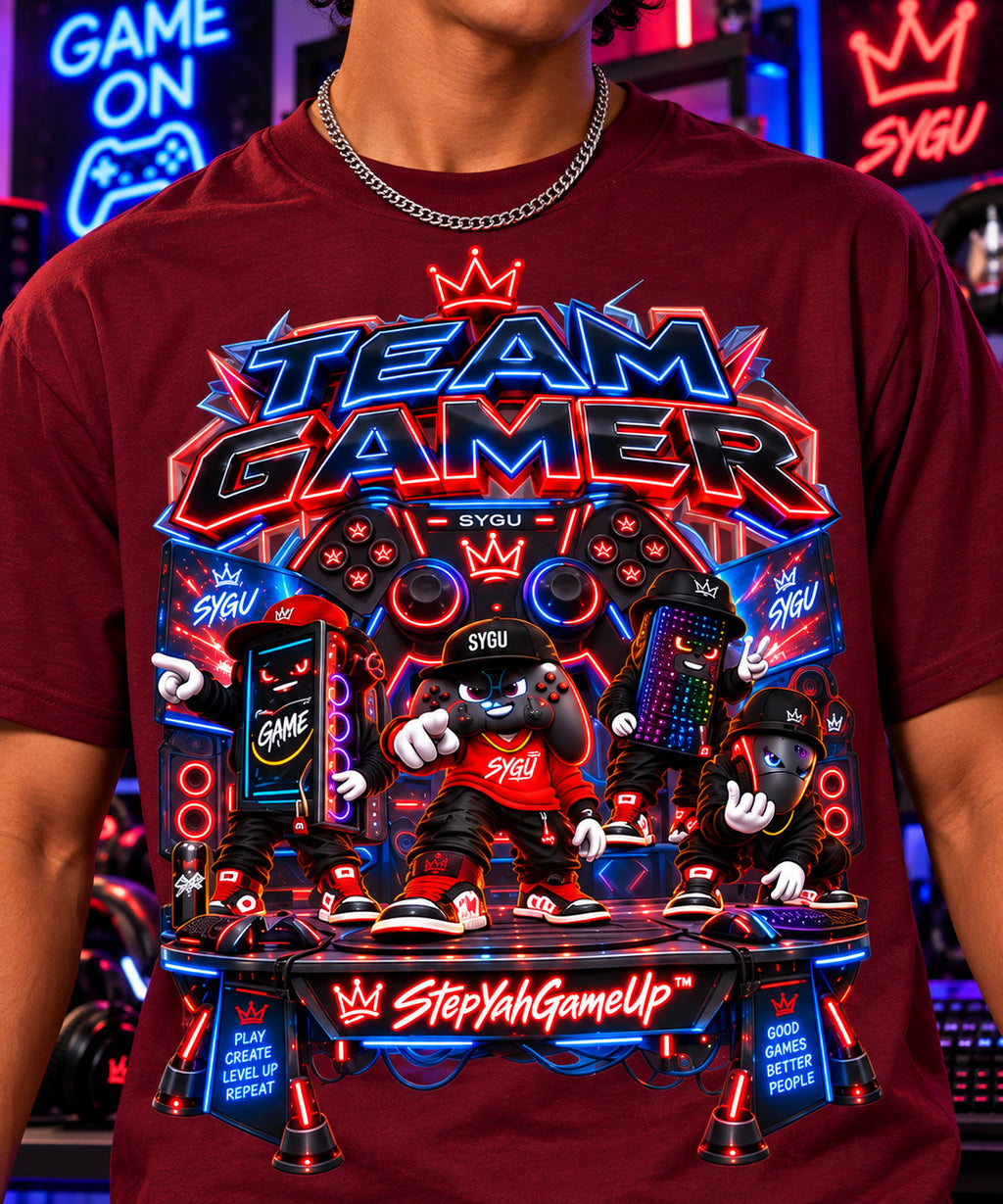 StepYahGameUp Squad Gamer Oversized T-Shirt - Team Gamer - Unisex