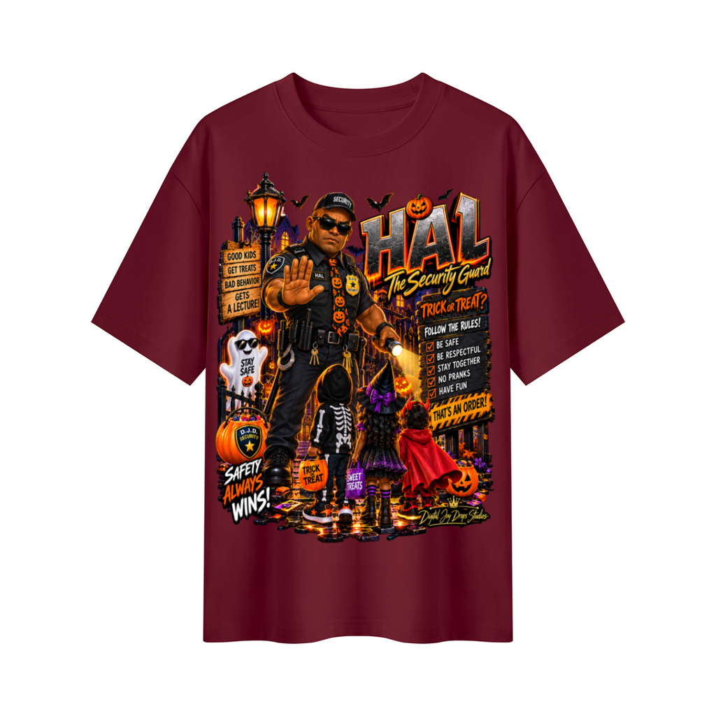 Halloween Security Guard Oversized Graphic T-Shirt - Safety Always Wins - Unisex
