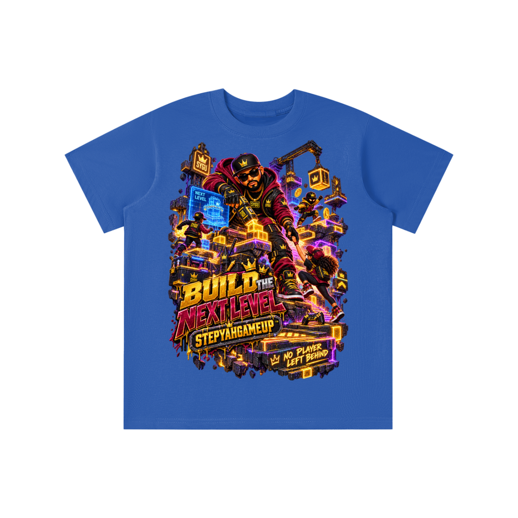 StepYahGameUp™ Build the Next Level Graphic T-Shirt - Youth Unisex Tee