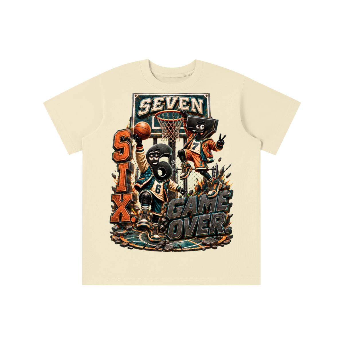 6-7 Street Mode™ Basketball Graphic T-Shirt - Game Over - Youth Unisex Tee