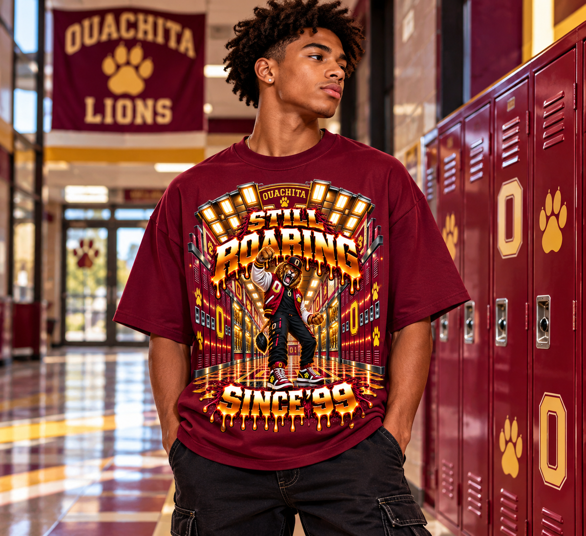 Alumni & Legacy Collection™ Ouachita Lions Still Roaring Since ’99 Oversized Graphic T-Shirt - Unisex