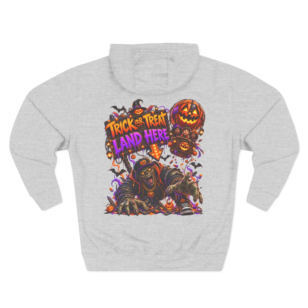 Wrong Place to Land — Candy Corn Sky Captain Halloween Hoodie | Adult Unisex
