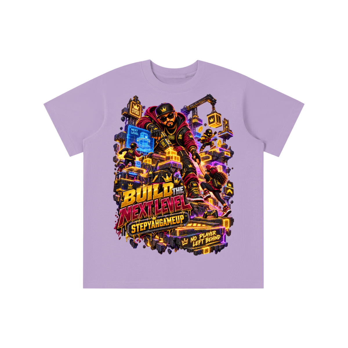 StepYahGameUp™ Build the Next Level Graphic T-Shirt - Youth Unisex Tee