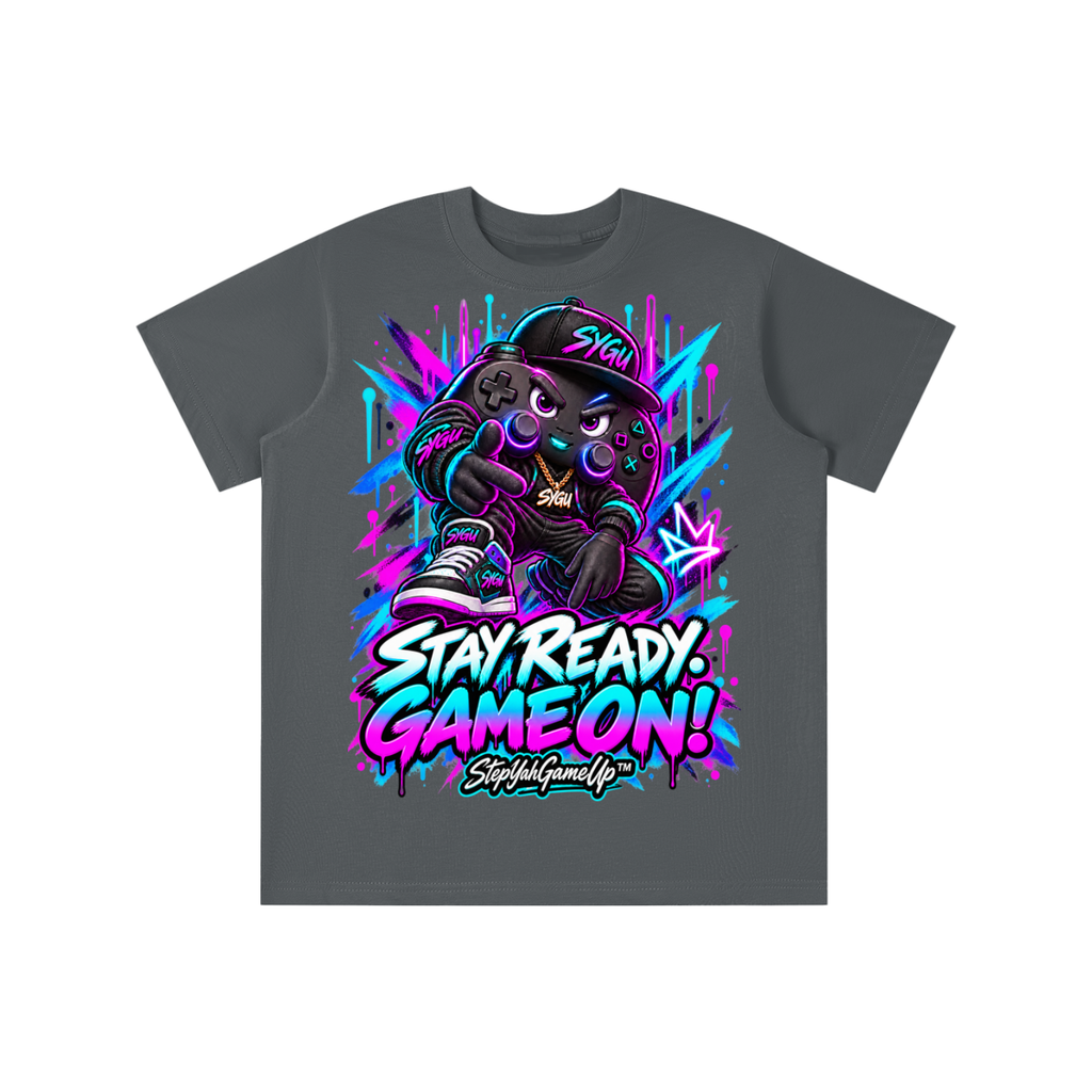 StepYahGameUp™ Stay Ready Game On Graphic T-Shirt - Youth Unisex Tee