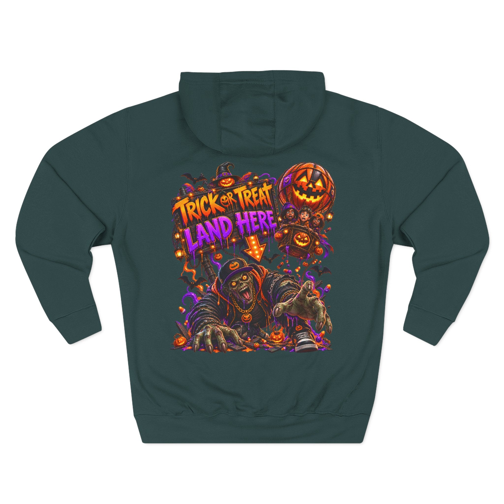 Wrong Place to Land — Candy Corn Sky Captain Halloween Hoodie | Adult Unisex