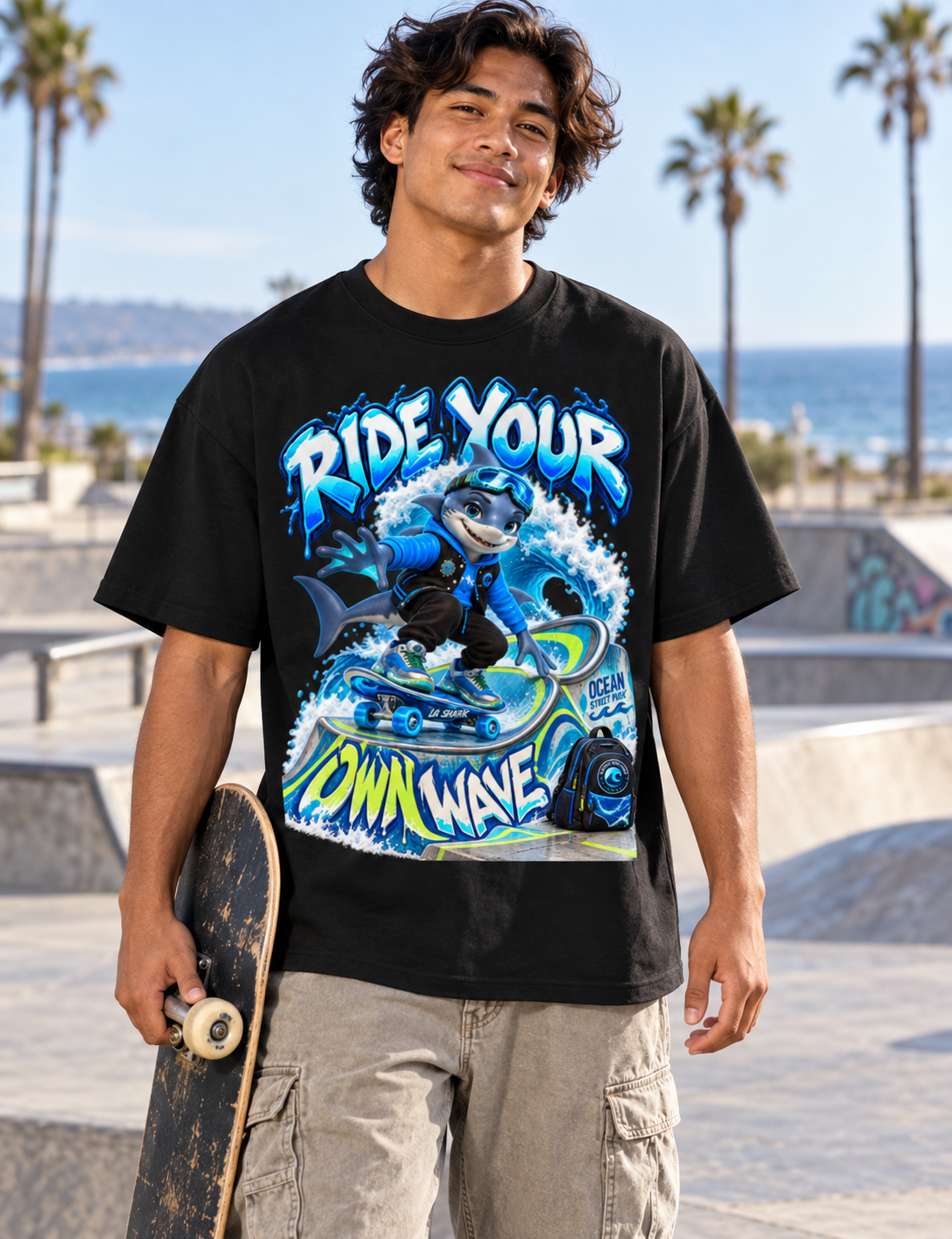 Ocean Street Prep™ Lil Shyler Ride Your Own Wave Oversized Graphic T-Shirt - Unisex