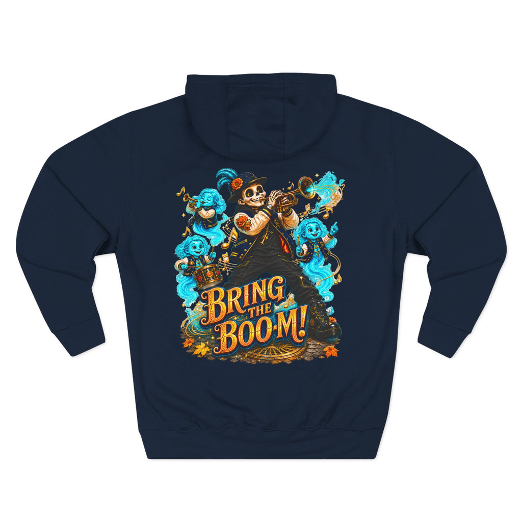 Brass, Boos & Good Vibes — Skeleton Brass Parade Halloween Hoodie | Adult Unisex