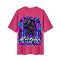 StepYahGameUp Gaming Graphic Oversized T-Shirt - Stay Ready, Game On! - Unisex