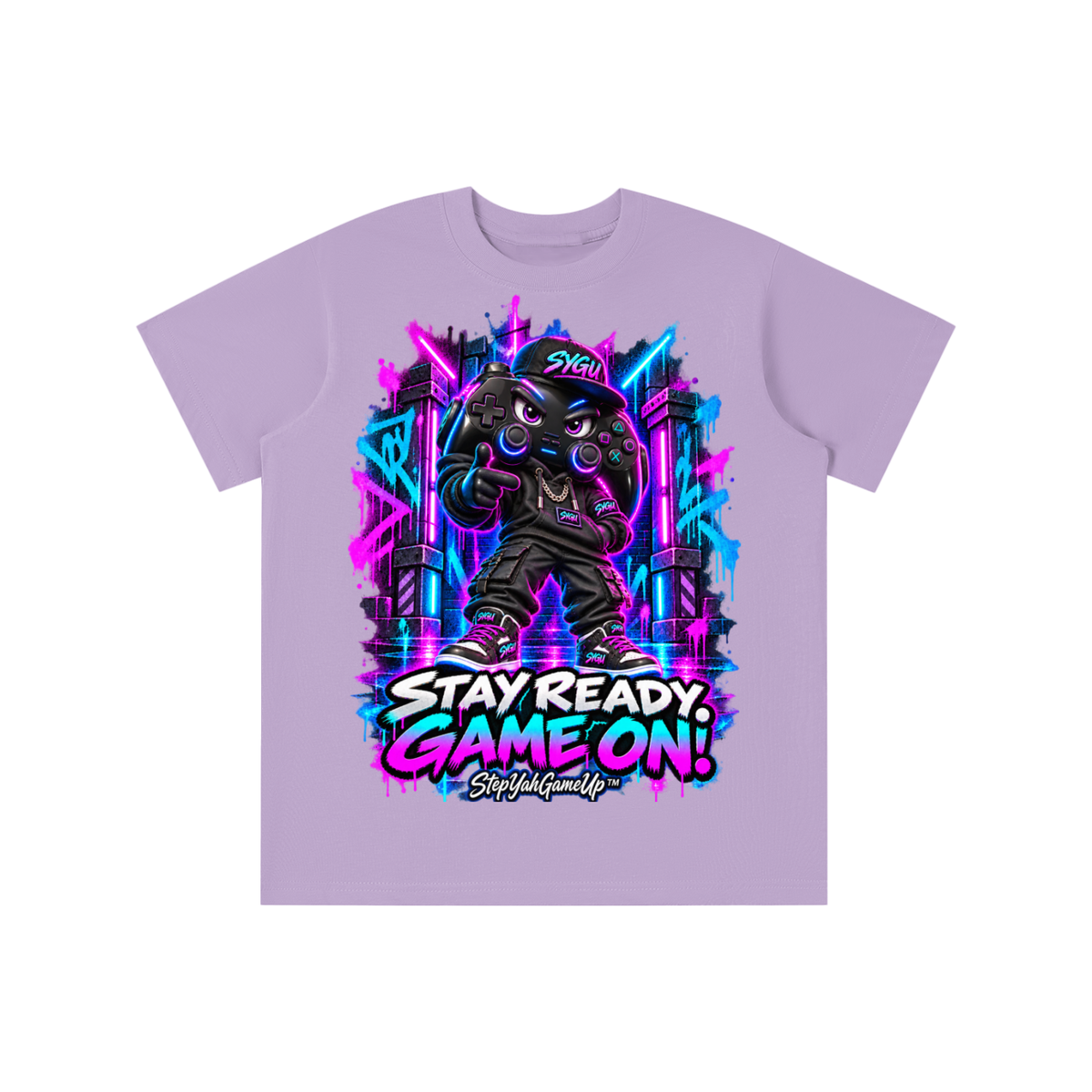 StepYahGameUp™ Stay Ready Game On Graphic T-Shirt - Youth Unisex Tee