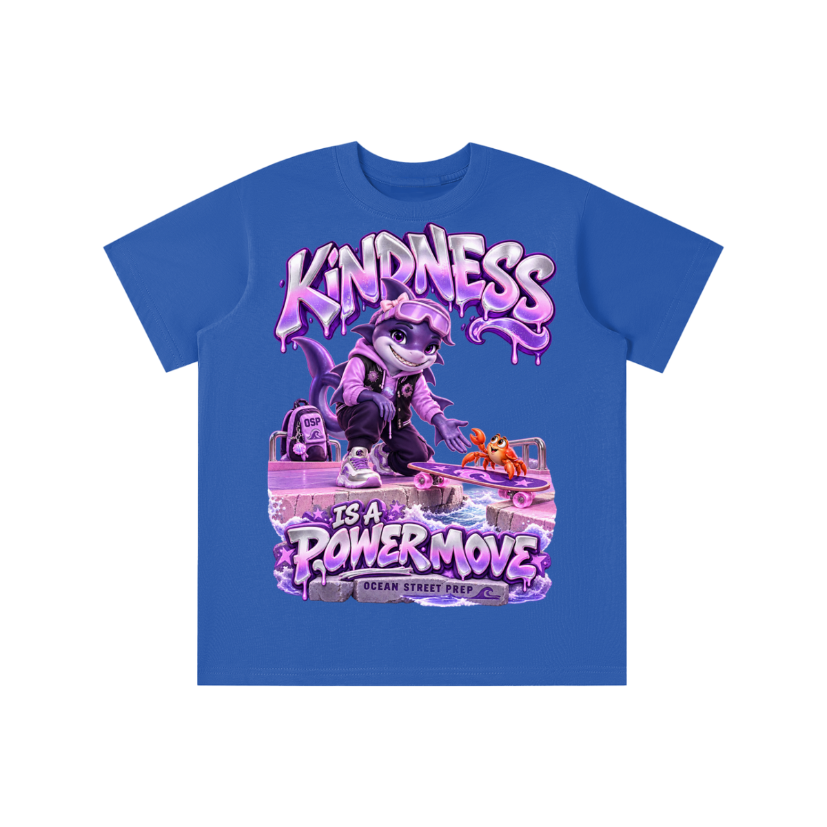 Ocean Street Prep™ Lil Violet Kindness Is a Power Move Graphic T-Shirt - Youth Unisex Tee