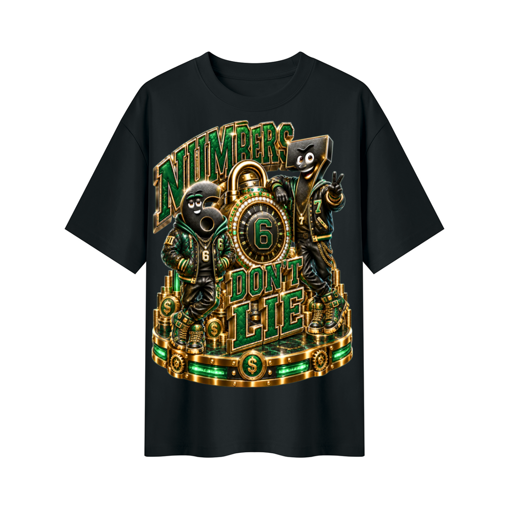 Numbers Don't Lie Money Oversized Graphic T-Shirt - 6-7 Street Mode - Unisex