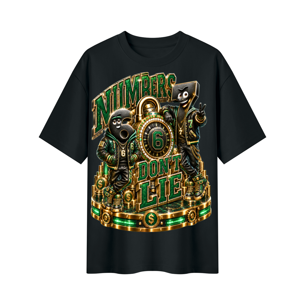 Numbers Don't Lie Money Oversized Graphic T-Shirt - 6-7 Street Mode - Unisex