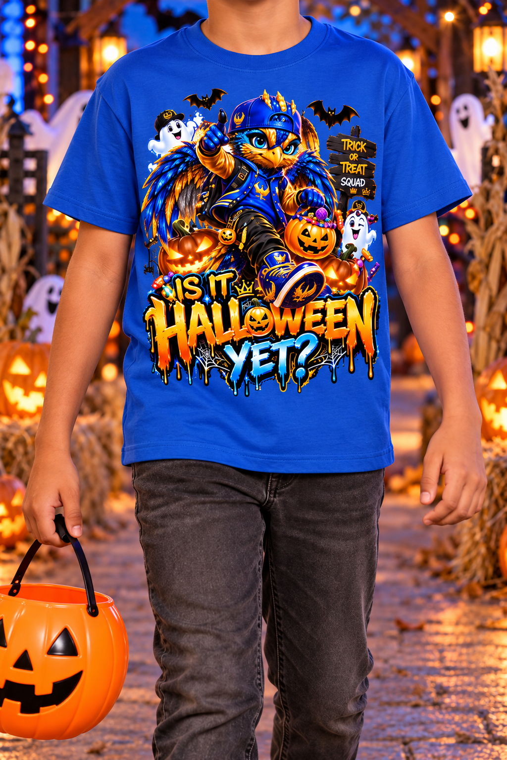 Halloween Owl Trick-or-Treat Graphic T-Shirt - Is It Halloween Yet? - Youth Unisex Tee