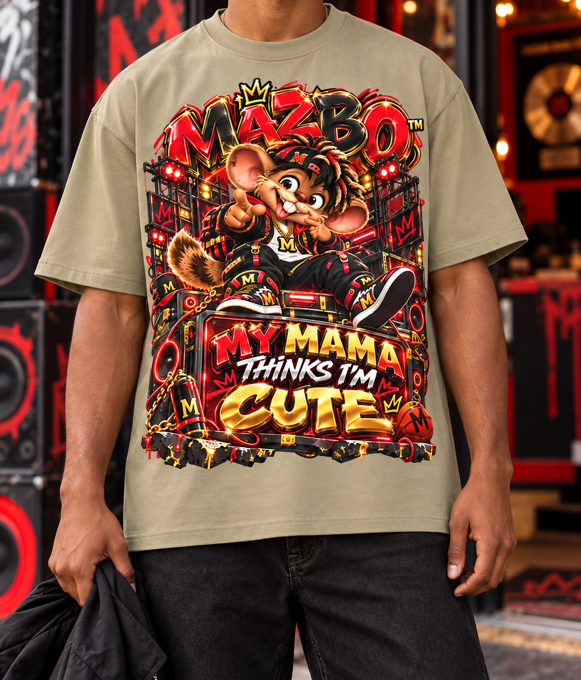 Own Your Vibe™ Mazbo™ My Mama Thinks I’m Cute Oversized Graphic T-Shirt - Unisex