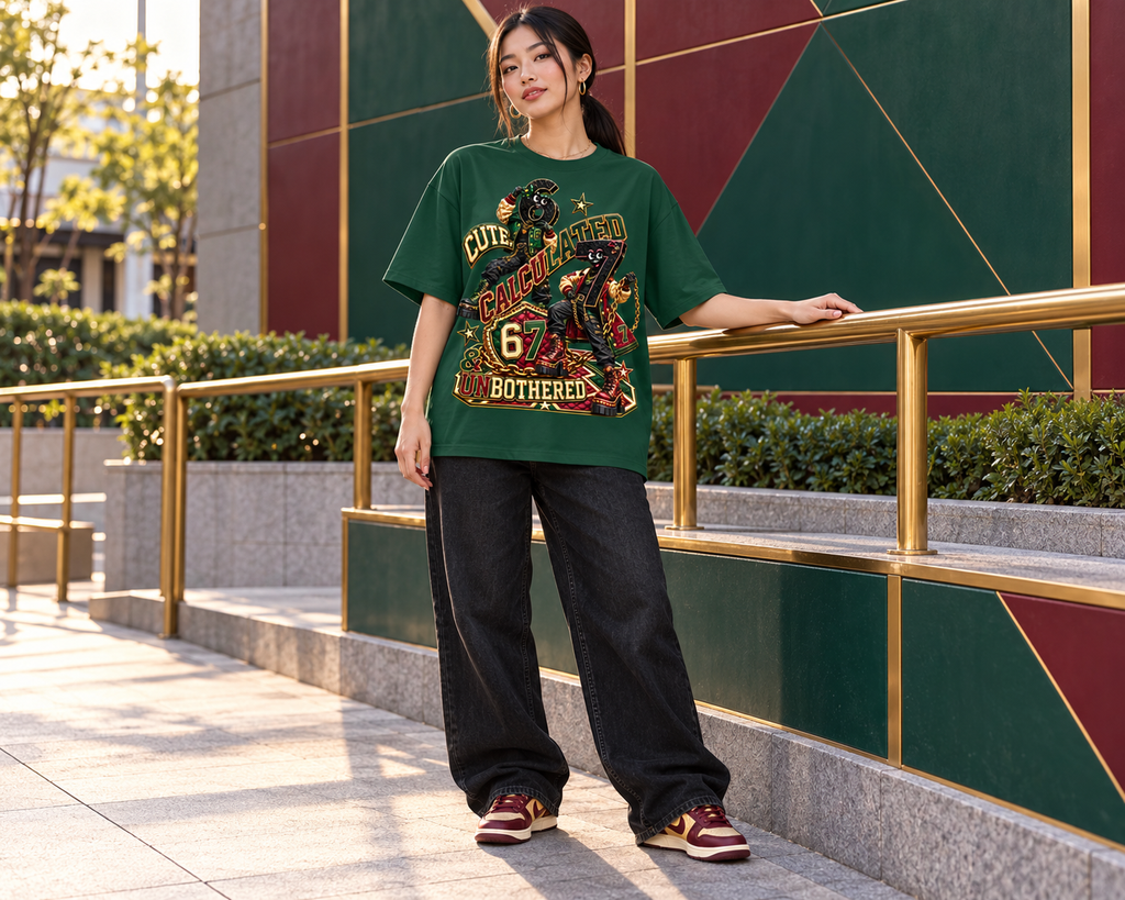 6-7 Street Mode™ Cute, Calculated & Unbothered Oversized Graphic T-Shirt - Unisex