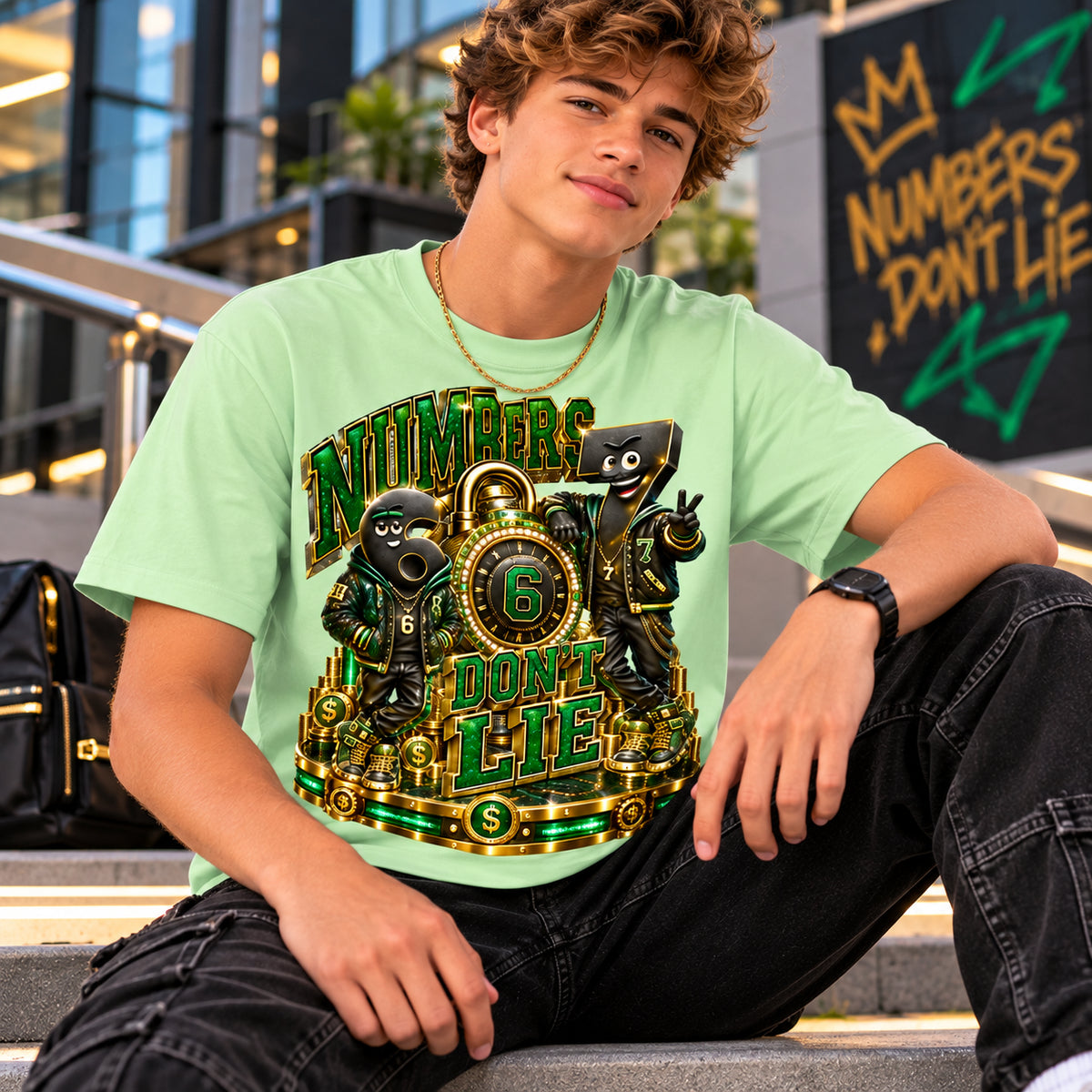 Numbers Don't Lie Money Oversized Graphic T-Shirt - 6-7 Street Mode - Unisex
