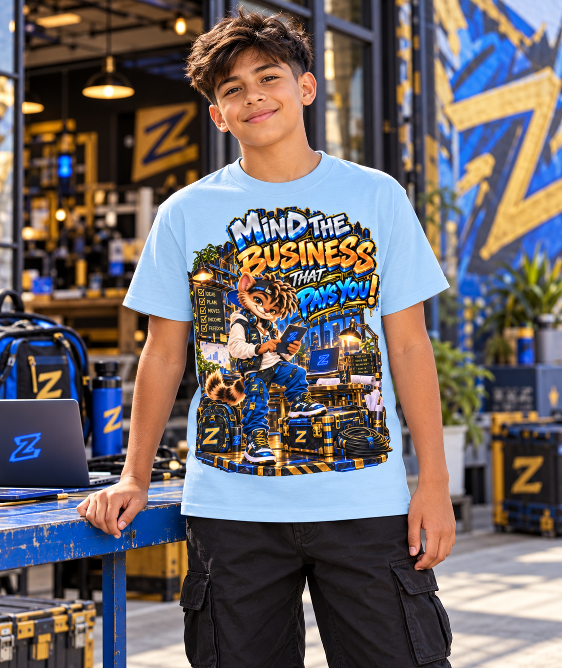 Own Your Vibe™ Zikko™ Mind the Business That Pays You! Graphic T-Shirt - Youth Unisex Tee