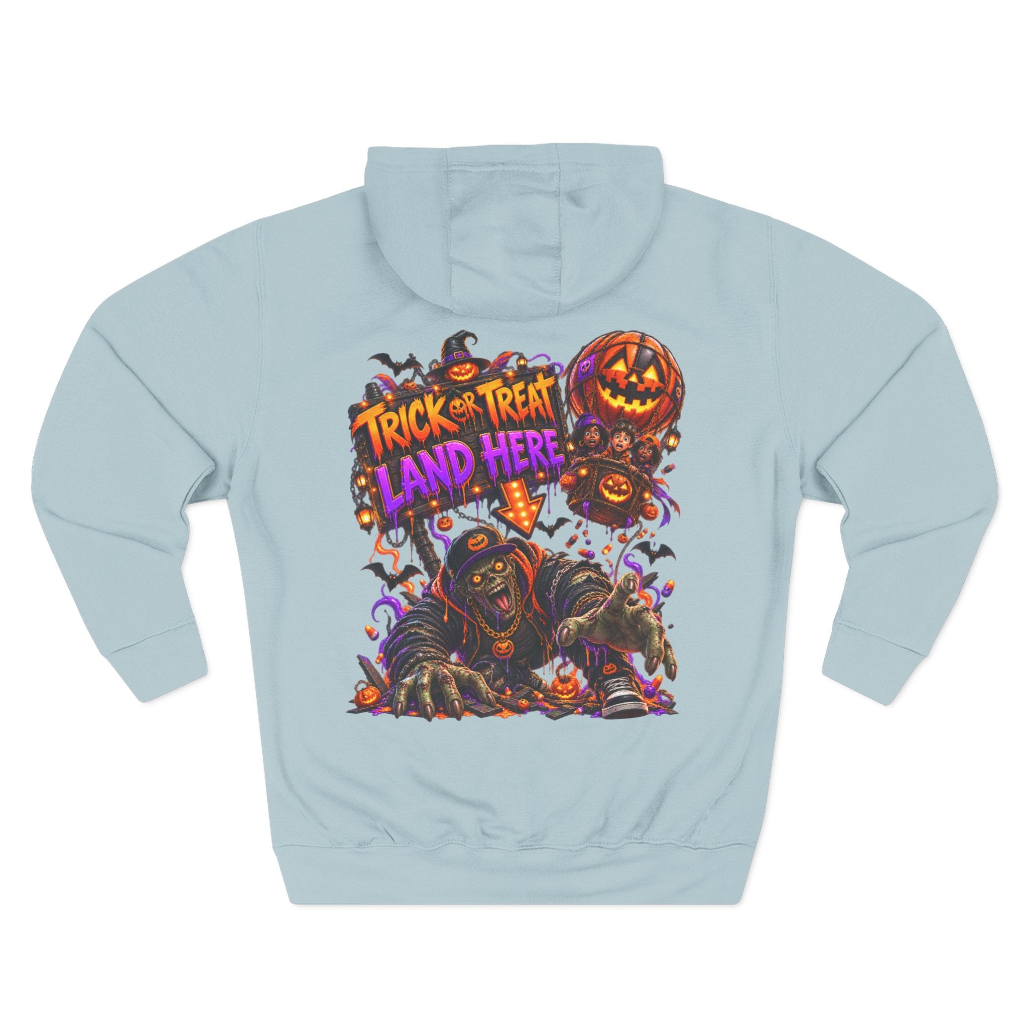 Wrong Place to Land — Candy Corn Sky Captain Halloween Hoodie | Adult Unisex