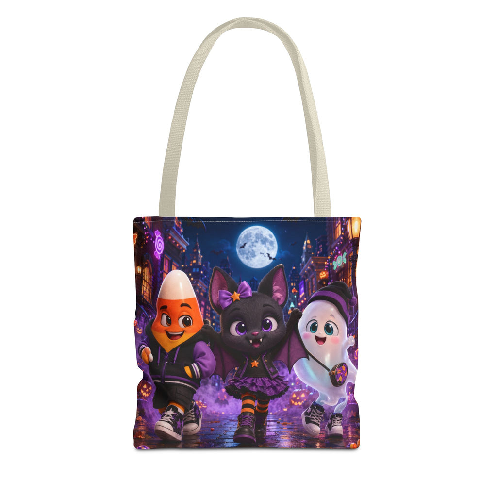 Halloween Tote Bag — Candy Corn, Bat & Ghost Trick-or-Treat Trio