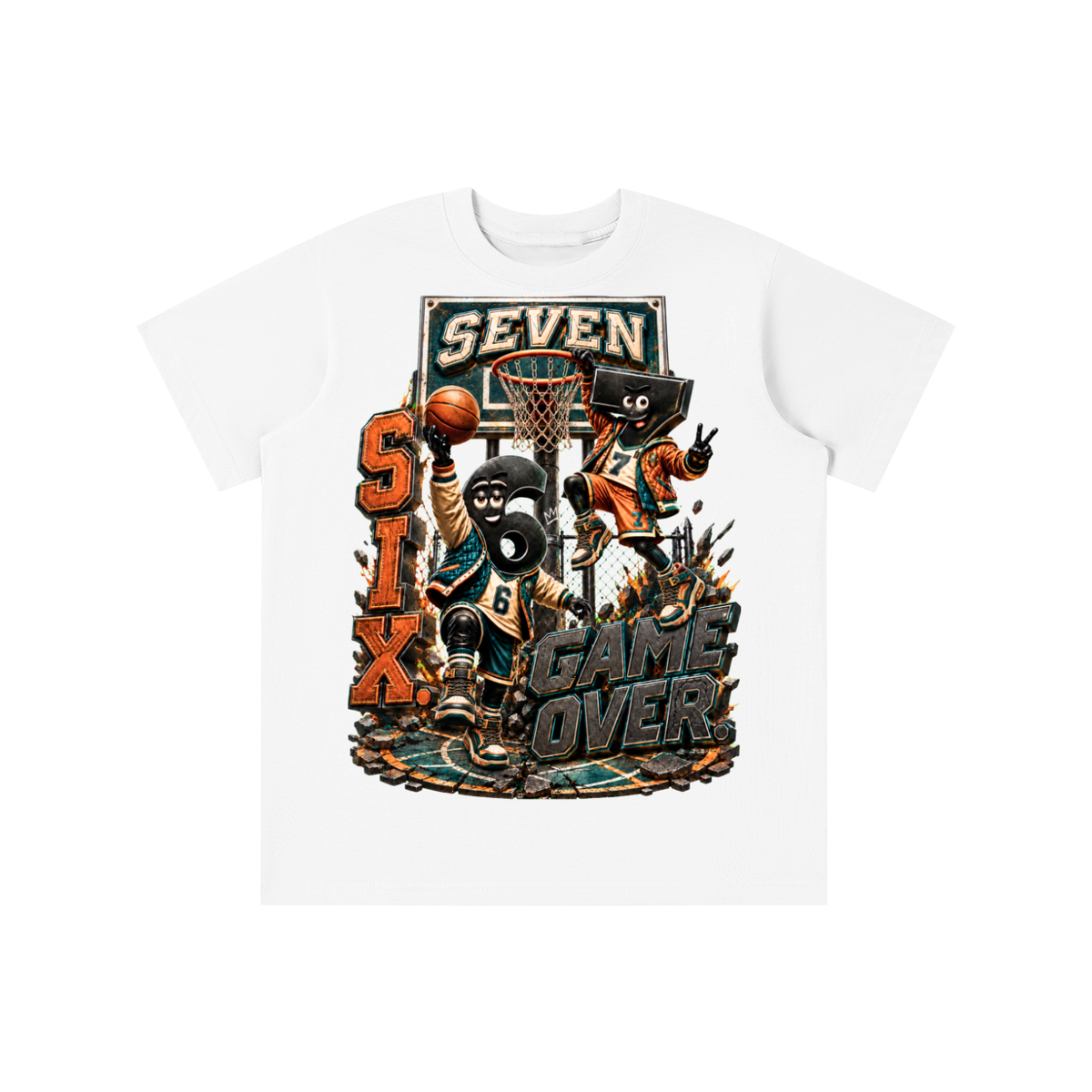 6-7 Street Mode™ Basketball Graphic T-Shirt - Game Over - Youth Unisex Tee