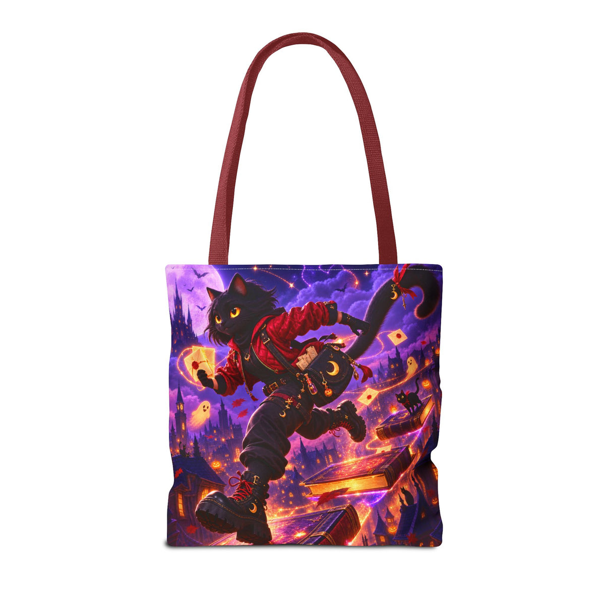 Halloween Tote Bag — Black Cat Spell Runner