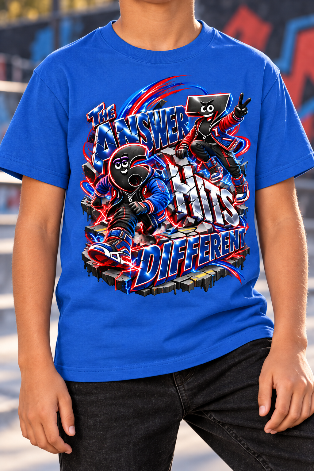 6-7 Street Mode™ Numbers Hit Different Graphic T-Shirt - Youth Unisex Tee