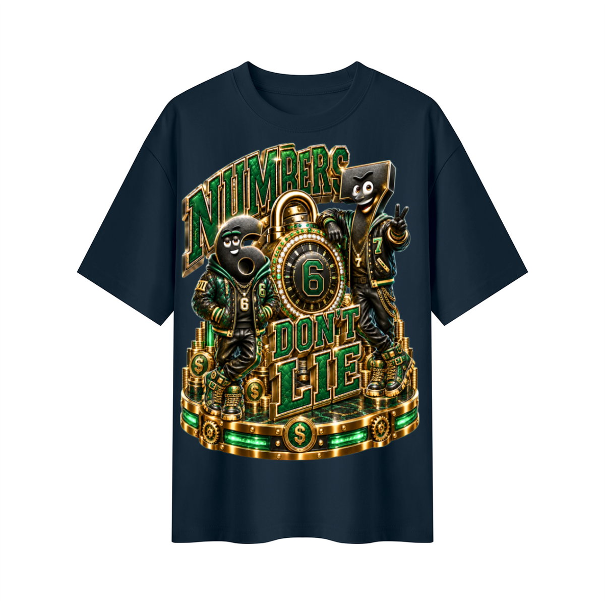 Numbers Don't Lie Money Oversized Graphic T-Shirt - 6-7 Street Mode - Unisex