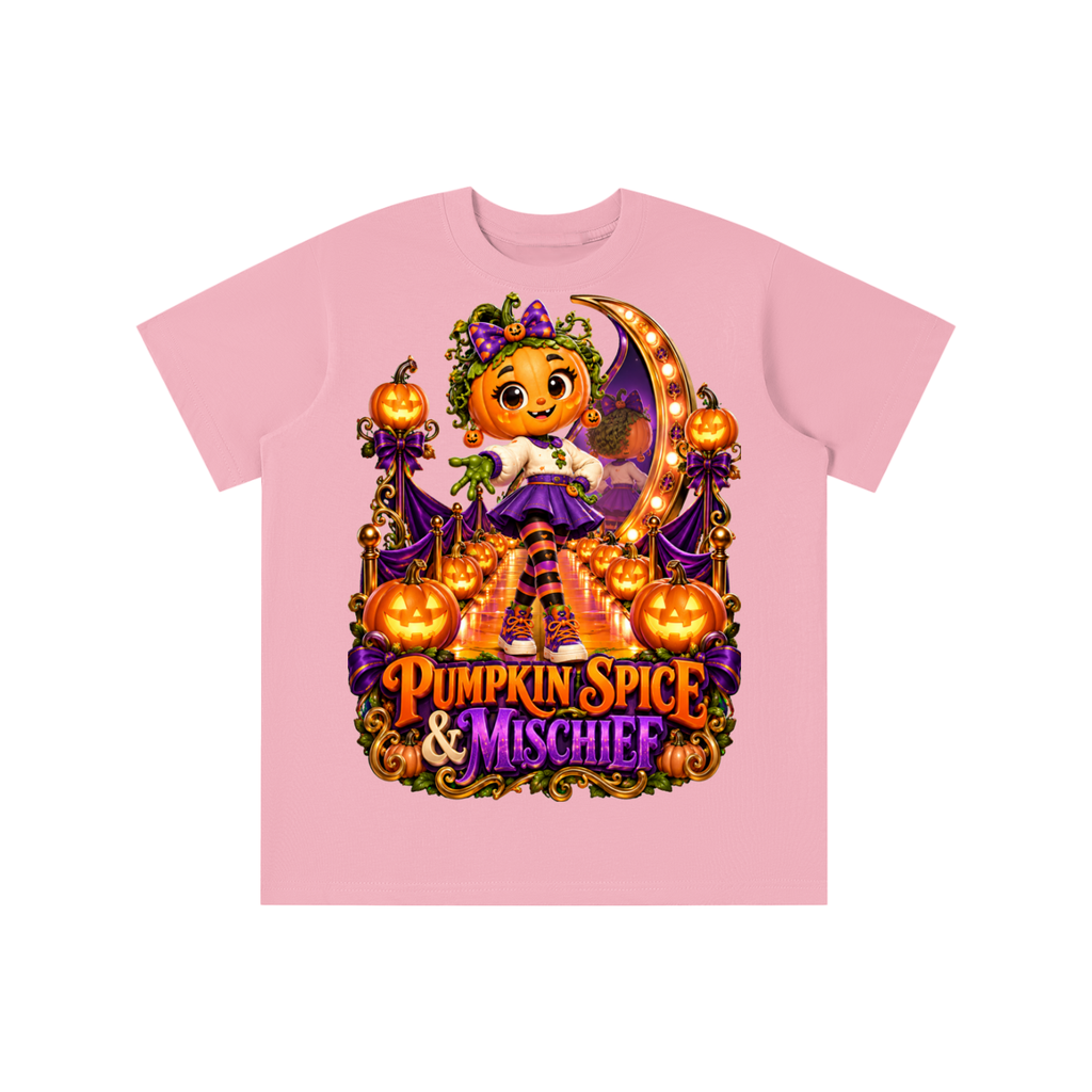 Halloween Pumpkin Girl Graphic T-Shirt - Pumpkin Spice & Mischief - Youth Unisex Tee