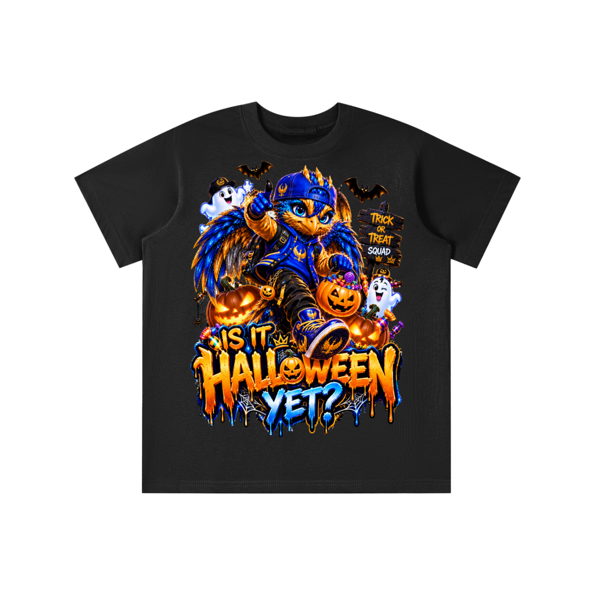 Halloween Owl Trick-or-Treat Graphic T-Shirt - Is It Halloween Yet? - Youth Unisex Tee