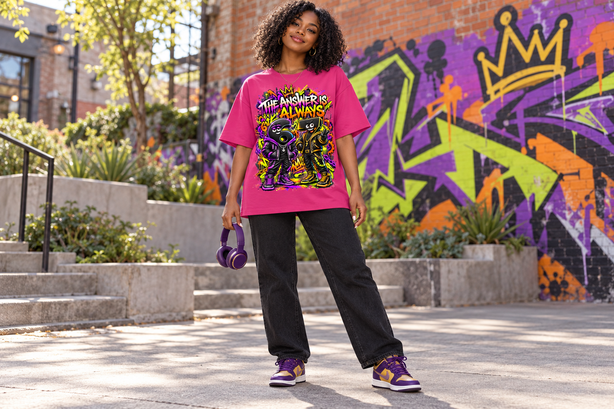 6-7 Street Mode™ Oversized Graphic T-Shirt - The Answer Is Always 6-7 - Unisex