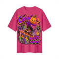 Halloween Pumpkin Skateboard Oversized Graphic T-Shirt - Carve the Night Away - Unisex
