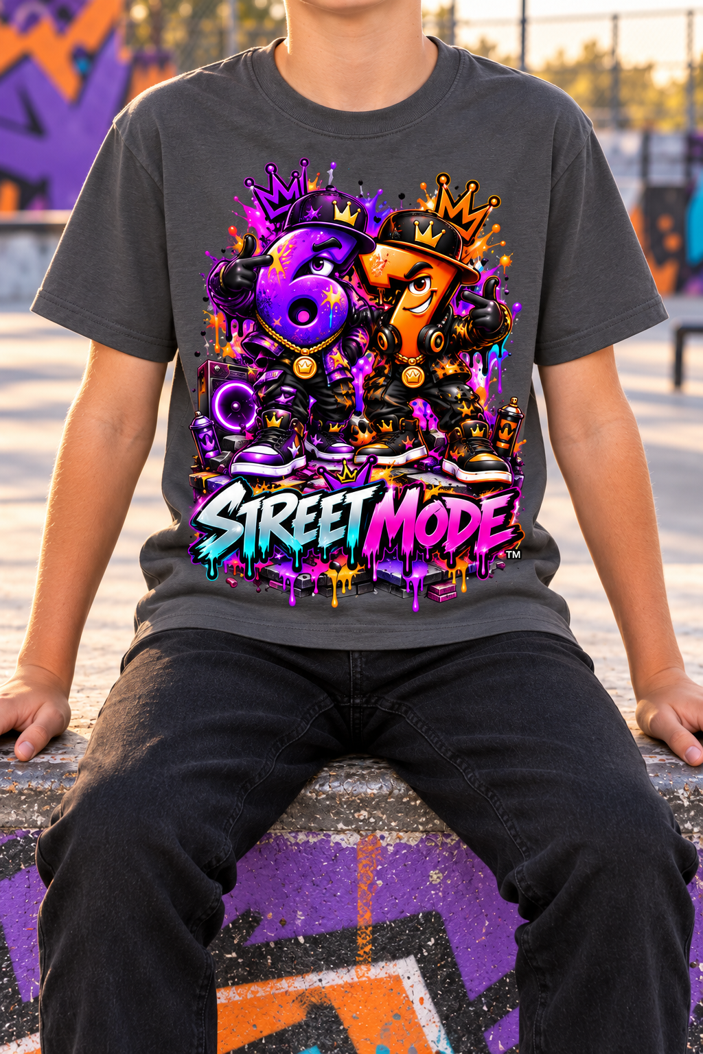 6-7 Street Mode™ Graffiti Graphic T-Shirt - Street Mode Male - Youth Unisex Tee