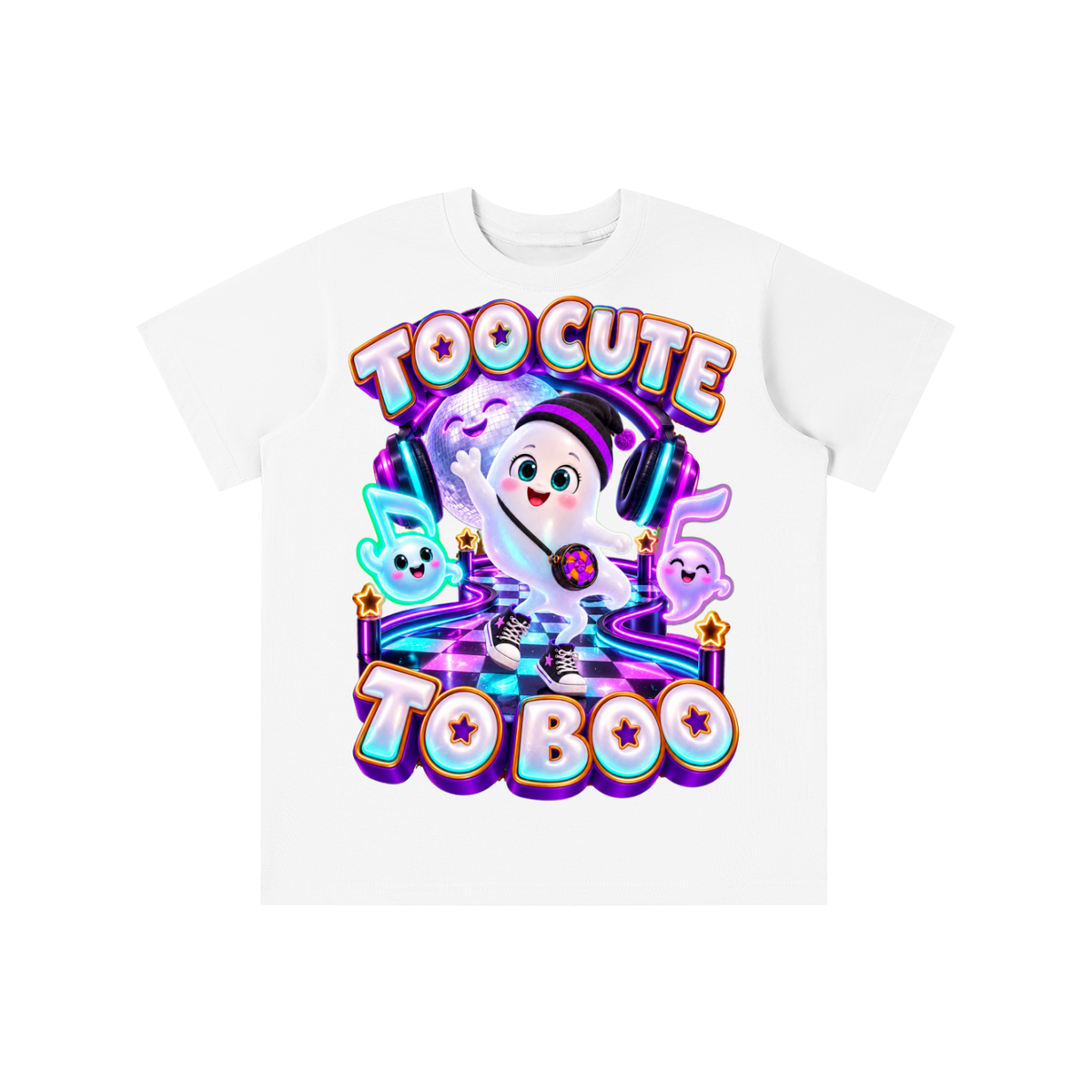 Halloween Gamer Ghost Graphic T-Shirt - Too Cute to Boo - Youth Unisex Tee