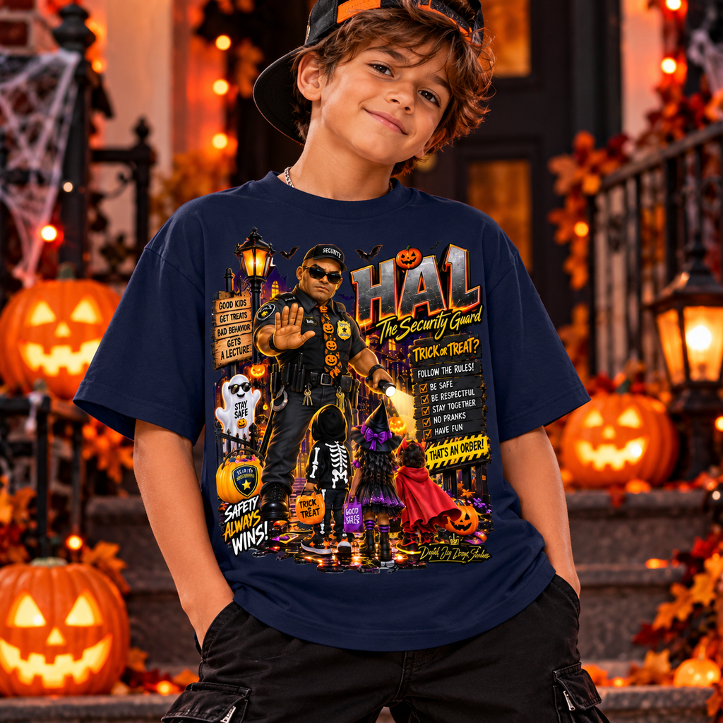 Halloween Security Guard Graphic T-Shirt - HAL the Security Guard - Youth Unisex Tee