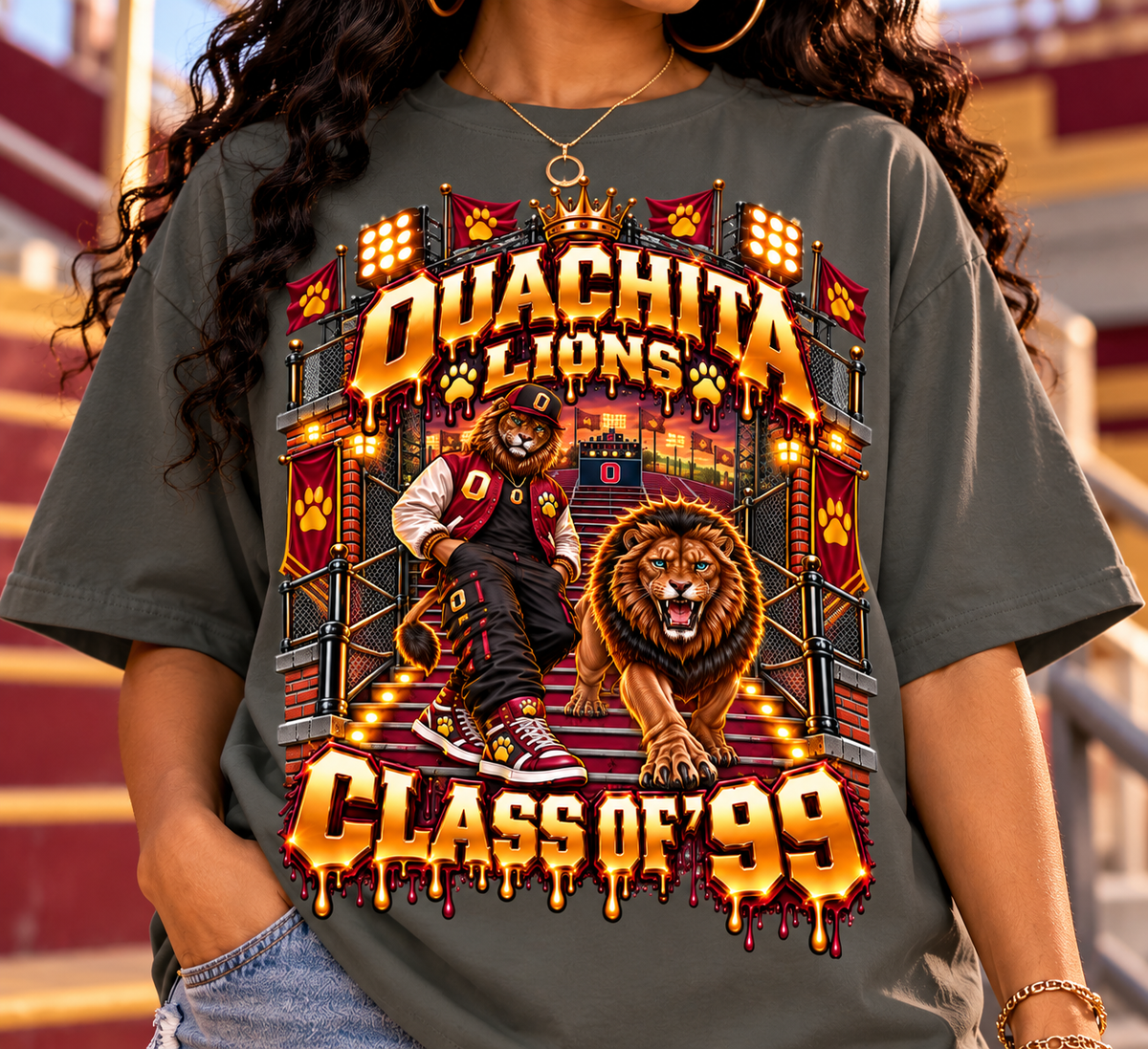 Alumni & Legacy Collection™ Ouachita Lions Class of ’99 Oversized Graphic T-Shirt - Unisex