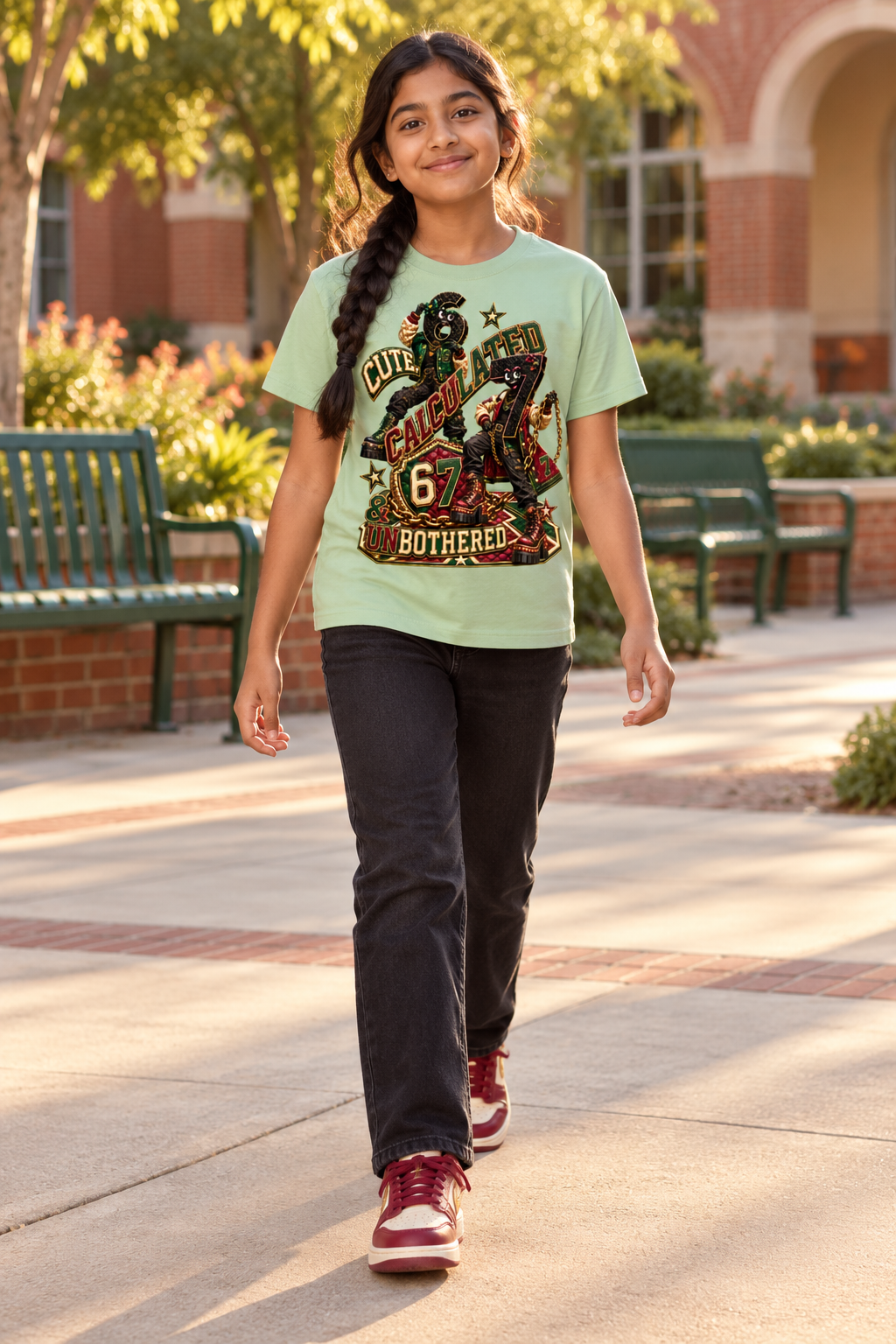 6-7 Street Mode™ Cute, Calculated & Unbothered Graphic T-Shirt - Youth Unisex Tee